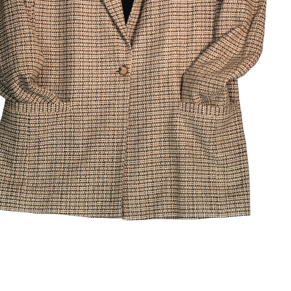 Vintage Onna Wear Blazer Womens S Jacket Pockets 100% Hand Woven Silk Tweed USA - Picture 3 of 8